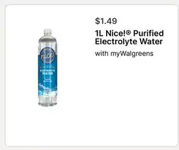 Walgreens 1L Nice! Purified Electrolyte Water offer