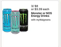 Walgreens Monster or NOS Energy Drinks offer