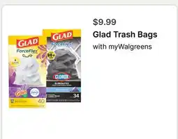 Walgreens Glad Trash Bags offer