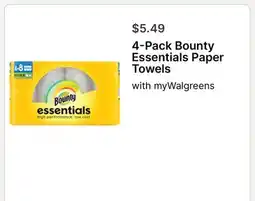 Walgreens 4-Pack Bounty Essentials Paper Towels offer