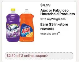 Walgreens Ajax or Fabuloso Household Products offer