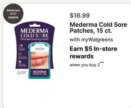 Walgreens Mederma Cold Sore Patches, 15 ct offer