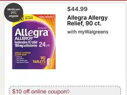 Walgreens Allegra Allergy Relief, 90 ct offer