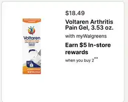 Walgreens Voltaren Arthritis Pain Gel offer