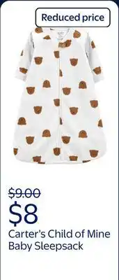 Walmart Carter's Child of Mine Baby Sleepsack offer