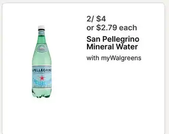 Walgreens San Pellegrino Mineral Water offer
