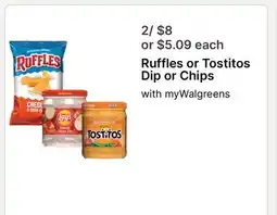 Walgreens Ruffles or Tostitos Dip or Chips offer