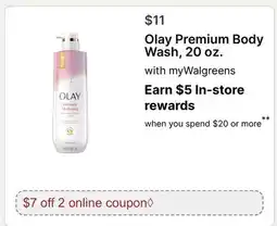 Walgreens Olay Premium Body Wash,20 oz offer