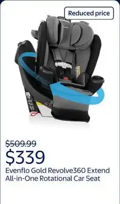 Walmart Evenflo Gold Revolve360 Extend All-in-One Rotational Car Seat with SensorSafe offer