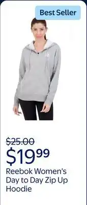 Walmart Reebok Women's and Women's Plus Day to Day Zip Up Hoodie offer