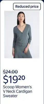 Walmart Scoop Women's and Women's Plus V Neck Cardigan Sweater, Lightweight offer