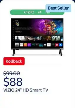Walmart VIZIO 24 Class HD 720p LED Smart TV (VHD24M-08) offer