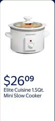 Walmart Elite Cuisine 1.5Qt. Mini Slow Cooker in Stainless Steel MST-250XW offer