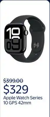 Walmart Apple Watch Series 10 GPS 42mm Jet Black Aluminum Case with Black Sport Band - S/M offer