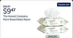Walmart The Honest Company, Plant-Based Baby Wipes, Fragrance-Free, 144 Count offer