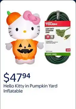 Walmart Hello Kitty in Pumpkin Yard Inflatable + Hyper Tough 25FT Tri-Outlet Outdoor Extension Cord offer