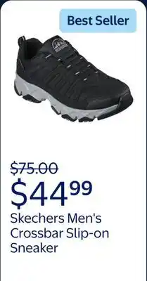 Walmart Skechers Men's Crossbar Slip-on Sneaker (Wide Width Available) offer