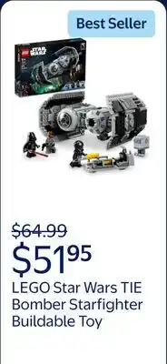 Walmart LEGO Star Wars TIE Bomber Starfighter Buildable Toy 75347 offer