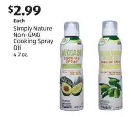 Aldi Simply Nature Non-GMO Cooking Spray Oil offer