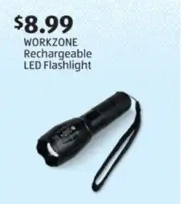 Aldi WORKZONE Rechargeable LED Flashlight offer