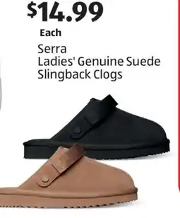 Aldi Serra Ladies' Genuine Suede Slingback Clogs offer