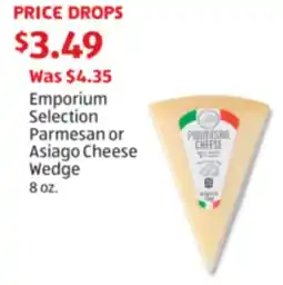 Aldi Emporium Selection Parmesan or Asiago Cheese Wedge offer