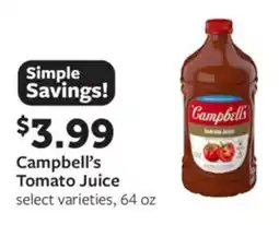 Fareway Campbell's Tomato Juice offer