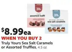 Fareway Truly Yours Sea Salt Caramels or Assorted Truffles, offer