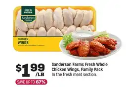 Grocery Outlet Sanderson Farms Fresh Whole Chicken Wings, Family Pack offer