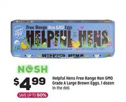 Grocery Outlet Helpful Hens Free Range Non GMO Grade A Large Brown Eggs, 1 dozen offer
