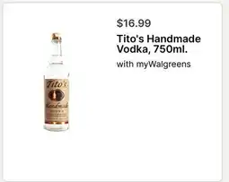 Walgreens Tito's Handmade Vodka offer