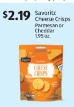 Aldi Savoritz Cheese Crisps Parmesan or Cheddar offer