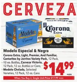 Vallarta Supermarkets Modelo Especial & Negra offer