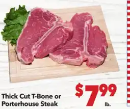 Vallarta Supermarkets Thick Cut T-Bone or Porterhouse Steak offer