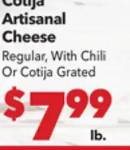 Vallarta Supermarkets Cotija Artisanal Cheese offer