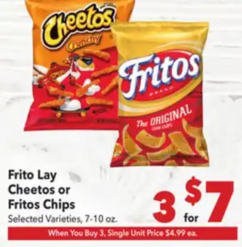 Vallarta Supermarkets Frito Lay Cheetos or Fritos Chips offer