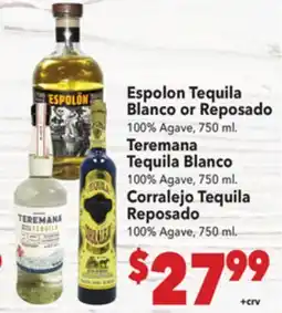 Vallarta Supermarkets Espolon Tequila Blanco or Reposado offer