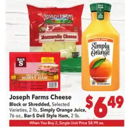 Vallarta Supermarkets Joseph Farms Cheese offer