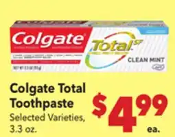 Vallarta Supermarkets Colgate Total Toothpaste offer