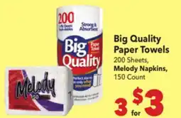 Vallarta Supermarkets Big Quality Paper Towels offer