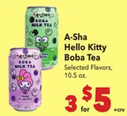 Vallarta Supermarkets A-Sha Hello Kitty Boba Tea offer