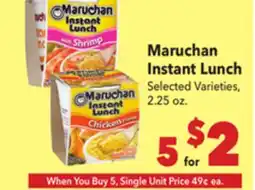 Vallarta Supermarkets Maruchan Instant Lunch offer