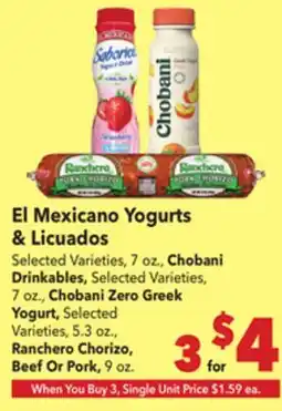 Vallarta Supermarkets El Mexicano Yogurts & Licuados offer