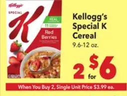 Vallarta Supermarkets Kellogg's Special K Cereal offer