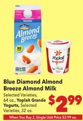 Vallarta Supermarkets Blue Diamond Almond Breeze Almond Milk offer