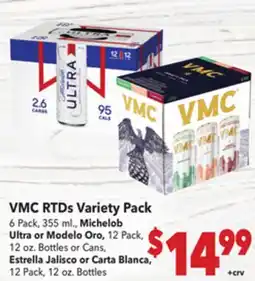 Vallarta Supermarkets VMC RTDs Variety Pack offer