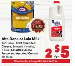 Vallarta Supermarkets Alta Dena or Lala Milk offer