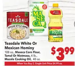 Vallarta Supermarkets Teasdale White Or Mexican Hominy offer