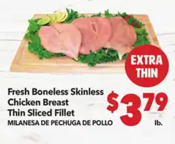 Vallarta Supermarkets Fresh Boneless Skinless Chicken Breast Thin Sliced Fillet / MILANESA DE PECHUGA DE POLLO offer