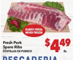 Vallarta Supermarkets Fresh Pork Spare Ribs / COSTILLAS DE PUERCO offer